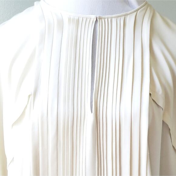 DVF Diane Von Furstenberg SILK Cream Career Blouse Shirt Top Small Lined - Picture 5 of 8